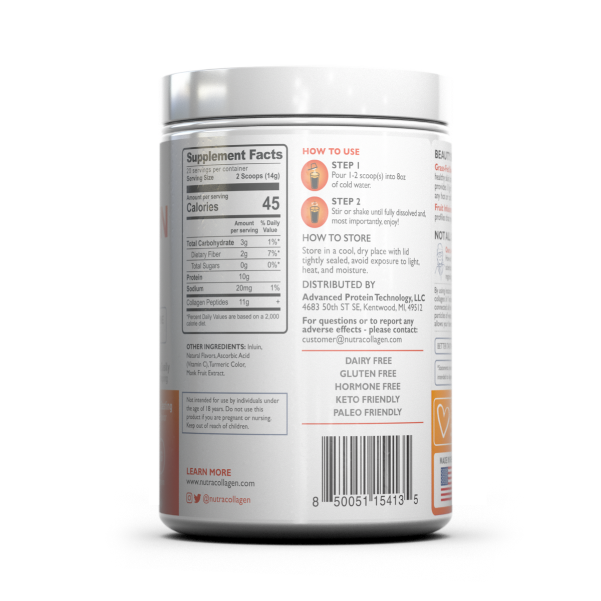 Collagen Peptides Fruit Infusions Tropical Fruit NutraCollagen